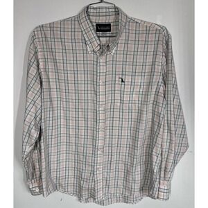 Local Boy Outfitters Bamboo Long Sleeve Button Down Pastel Plaid Shirt Mens XL